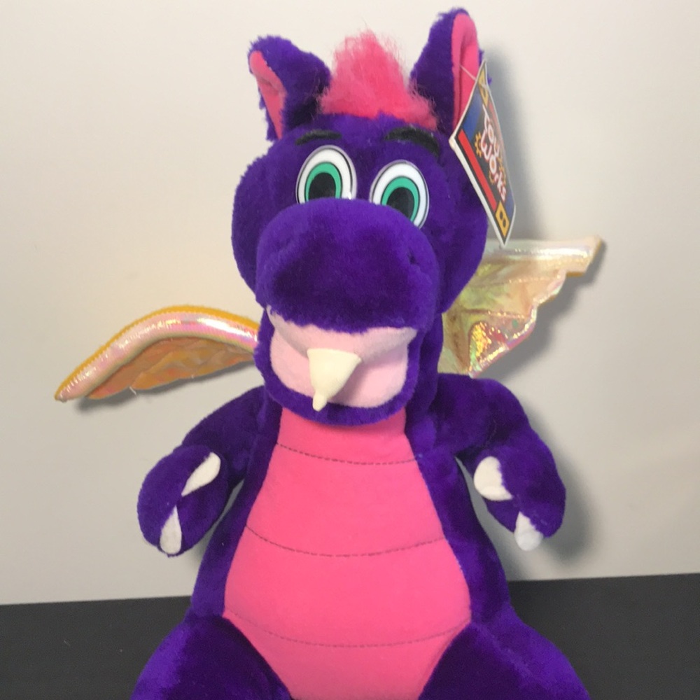 🛍️ SOLD IN BOGO!! Toy Works, Purple/Pink Flying Dragon WITH Sparkly Wings - Picture 2 of 6